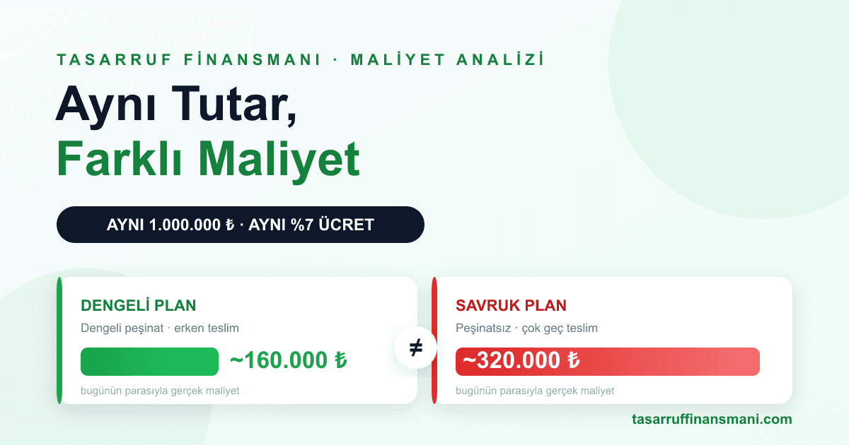 Aynı sözleşme tutarı, farklı maliyet: tasarruf finansmanında gerçek maliyet karşılaştırması